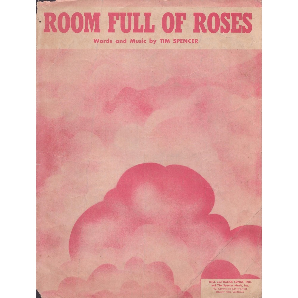 Vintage Room Full of Roses Sheet Music Tim Spencer Hill and Range Songs 1949 - Picture 1 of 1